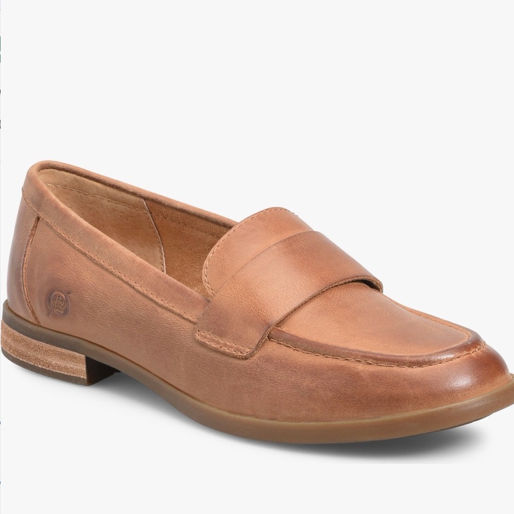 EUC Born Becki Apron Toe Loafer - Brown Fullgrain